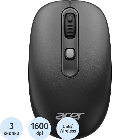 Мышь компьютерная Acer OMR502 черн,1600dpi,USB 4but(ZL.MCE11.01A)