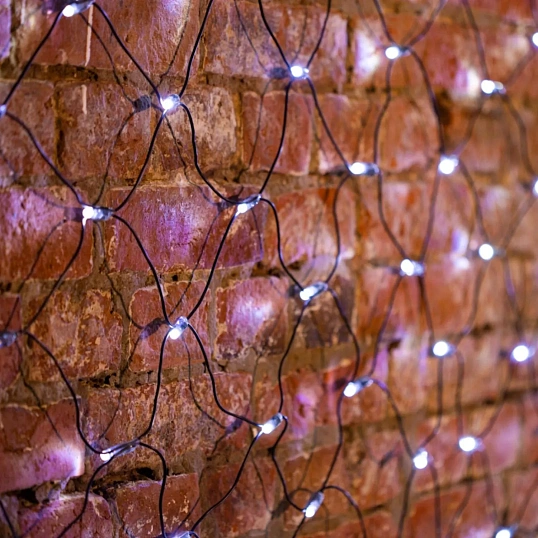 Гирлянда светодиодная Сеть 2,5х2,5м 432LED БЕЛЫЙ IP65 свеч с динам.215-031