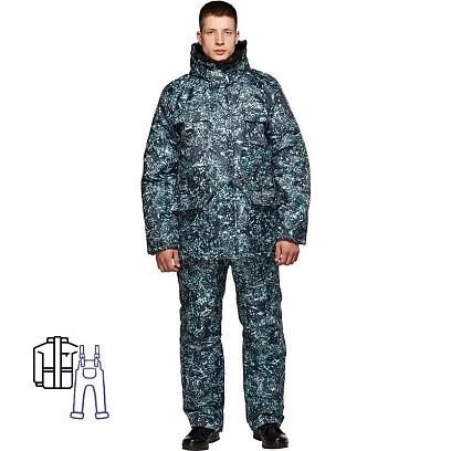 Костюм зимний Охранника с п/к КМФ цифра серый(р.44-46) 170-176