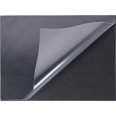 Коврик на стол 530х660мм черный с прозрачным верхним листом