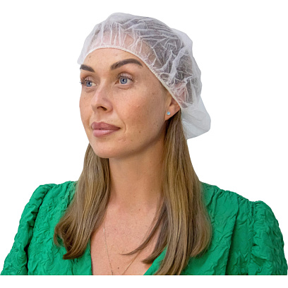 Шапочка одноразовая берет 12 гр белый (100шт/уп)