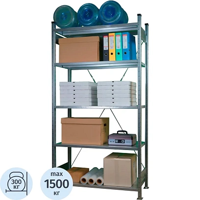 Стеллаж металлический Klesto НE255-412 5 полок 1330х400х2500