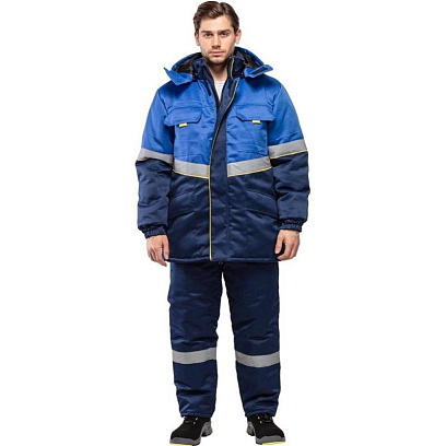 Костюм рабочий зимний муж з43-КБР син/вас (р.68-70) 182-188 (серия З)