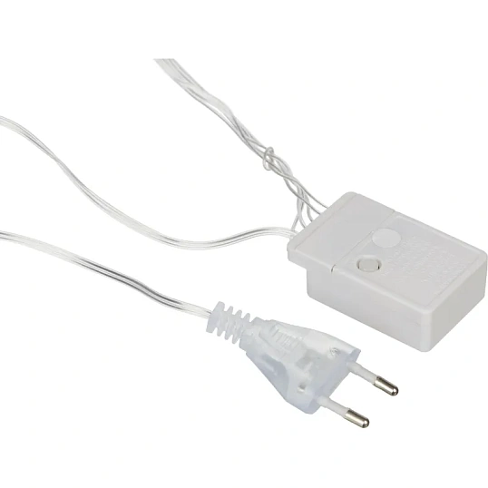 Электрогирлянда 100 ламп, длина 6м, 8 реж, мультик, прозр шнур IP20