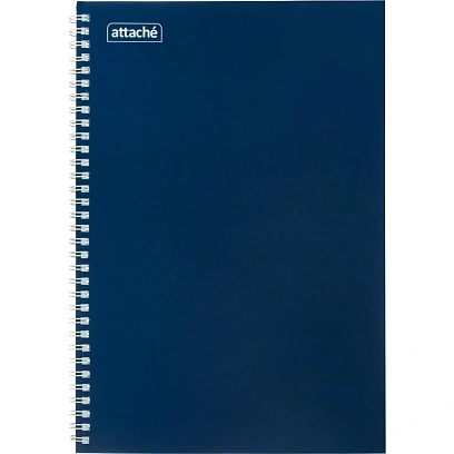 Бизнес-тетрадь А4 80л  ATTACHE, спираль,синий, блок 60г, обложка 215г
