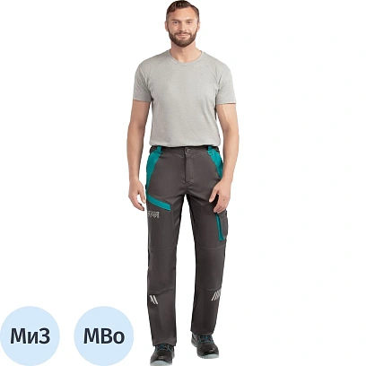 Брюки лет муж TOPFORT Алистер (л36) т.сер/бирюз 104-108/158-164