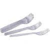 Вилка одноразовая 180мм прозрачная, Комус, ПС, 50шт/уп