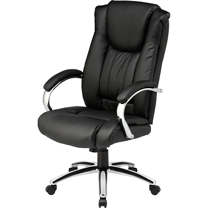 Кресло BN_Dt_EChair-561 TR рец. кожа черная, хром