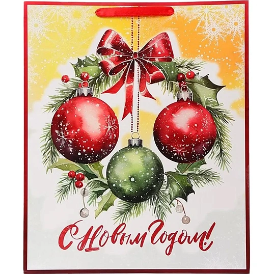 Пакет ламинированный вертикальный Новгод. шары, XL 40x49x19см 10473409 НГ