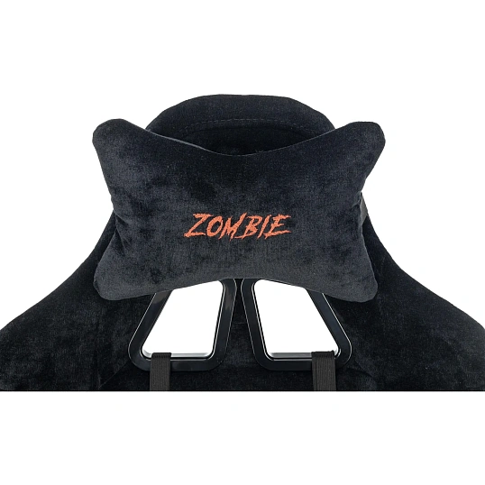 Кресло Zombie игровое Instinct черный Light-20 с подголов. крестов. пластик
