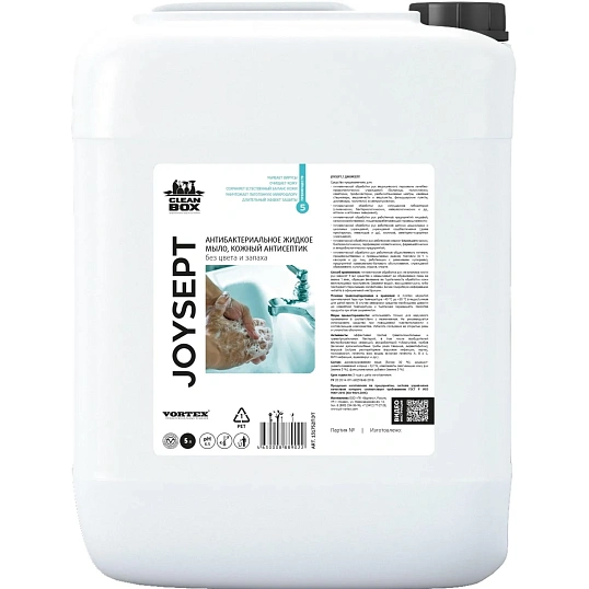 Мыло жидкое ПРОФ антибак(кож антис)Vortex/CleanBoxJoySept(5кг/5л)б/цв и зап