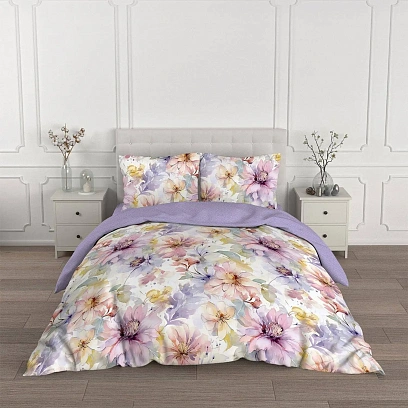 Постельное белье 1.5сп сатин (нав70х70)м101.21.04SТрис7010-1+7010а-1Тициана