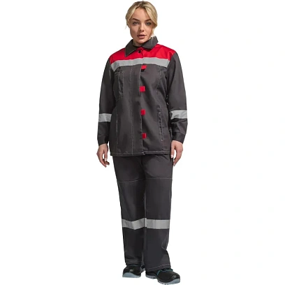 Костюм летний жен. л20-КБР сер/красн (р.40-42) 158-164 (Арсенал-СП)