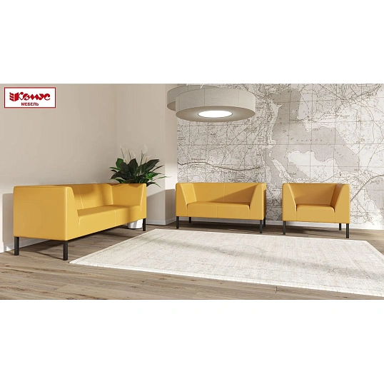 Диван MV_Комус Мебель_Bonus 3-мест.(Rt3) к/з Or.16/Ec.3001 черн