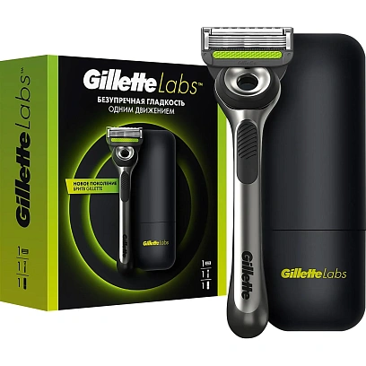 Подарочный набор GILLETTELABS бритва безопас 1 смен касс+Пластик ТревелКейс