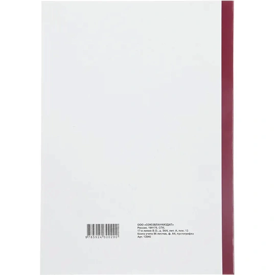 Книга учета 96л. пустографка, обл.картон