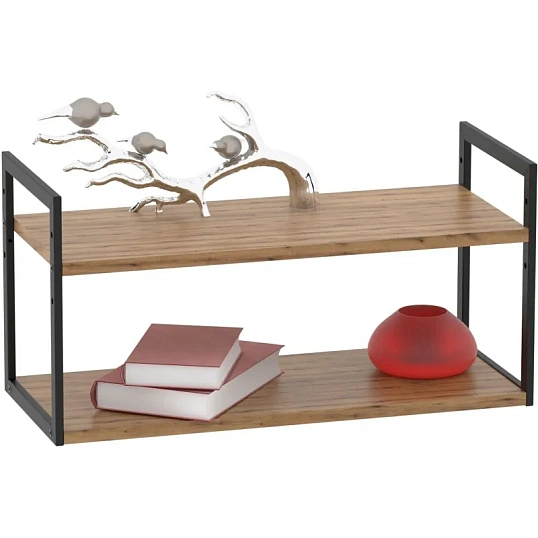 Полка TI_настен/настоль Комус Онега-6 250х600 мет чер/ЛДСП дуб вотан