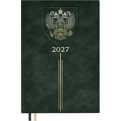 Ежедневник датированный 2027 ESCALADA А5 (146x211мм) 176л  герб зелен 73505