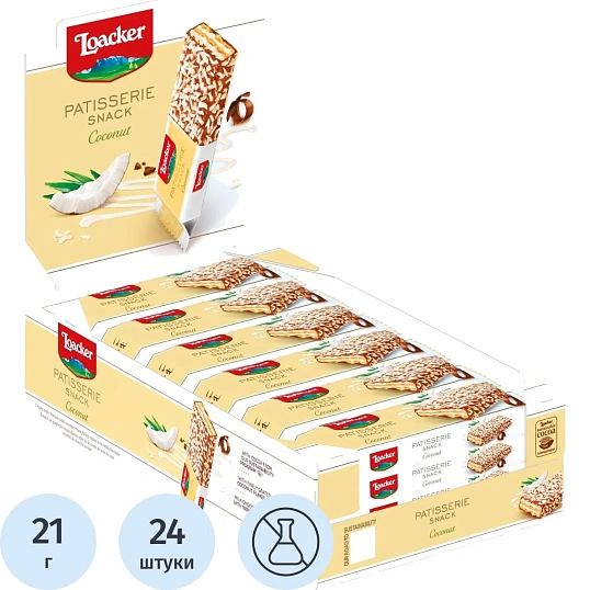 Вафли Loacker Gran Pasticceria снек кокос 21гх24шт/уп
