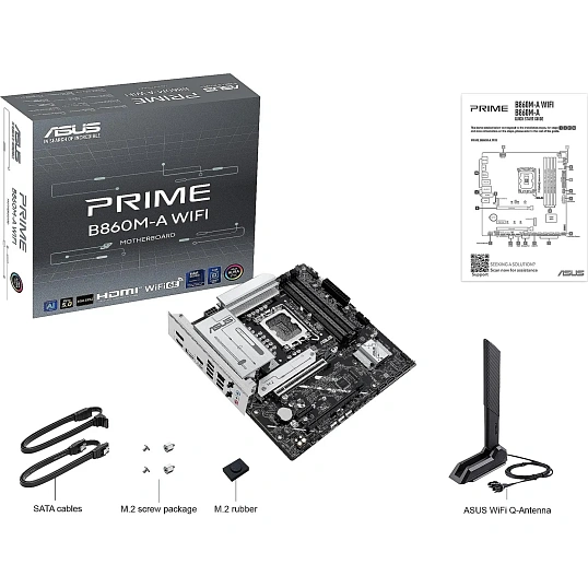 Материнская плата ASUS PRIME B860M-A WIFI, LGA1851, B860, 4xDDR5, mATX