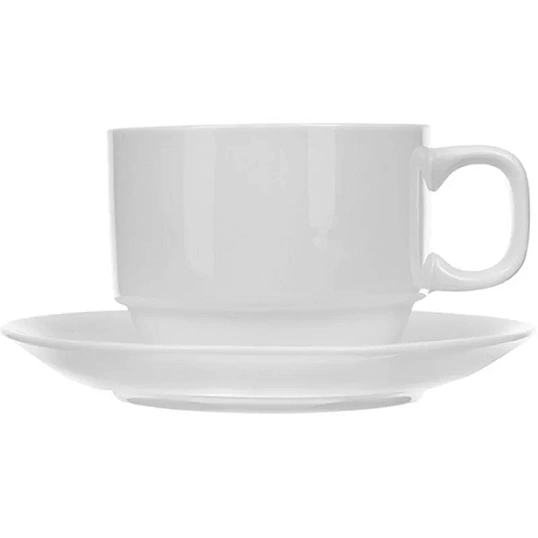 Чайная пара 250мл, белая, фарфор, Chan Wave Classic 6шт/уп  фк0137