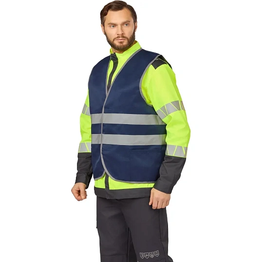 Жилет синий с СОП (р.L/48-50)