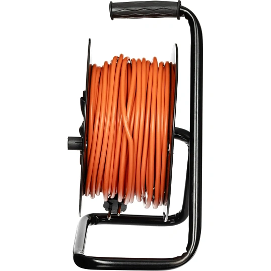 Удлинитель Topfort ПВС 2х1,5кв.мм, 50м на пласт.катушке, 4 роз. б/з, IP44