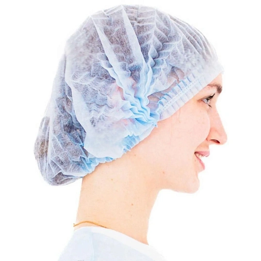 Шапочка Берет (модель Плиссе) голубая пл.18 25шт/уп  Гекса