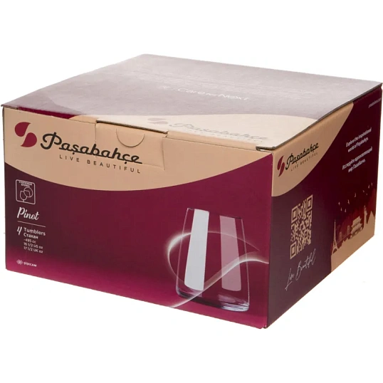 Набор стаканов ПИНО 495 мл, 4 шт  холодный срез