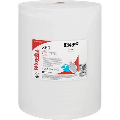 Материал протирочный нетканый рулWYPALLx X60 LR W 650s 38,5x41,5см бел 8349
