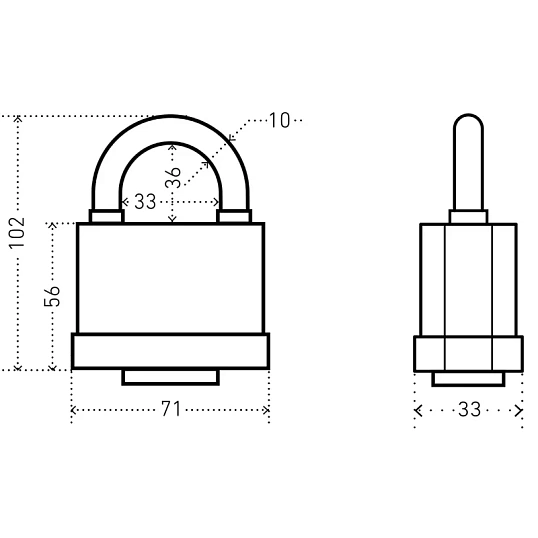 Замок навесной всепогод_УЗК Аллюр ВС1Ч-376П (71xd=10) чугун черный (6кл)
