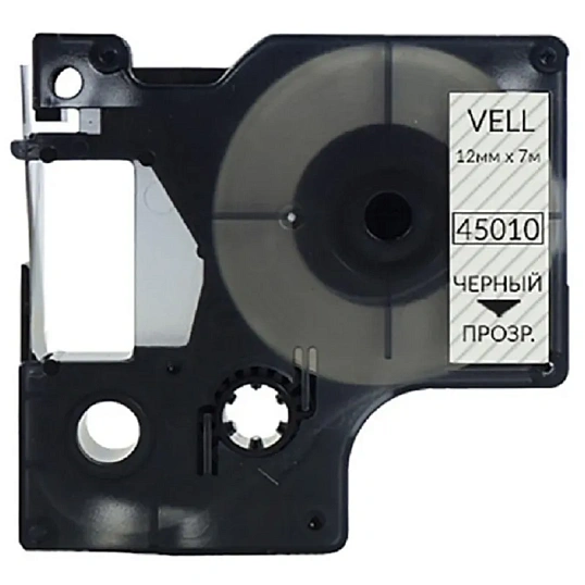 Картридж Vell VL-D-S0720500/45010 (12 мм, чер на прозрач) для LM(vell45010)