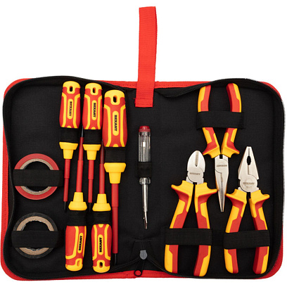 Набор инструмента диэлектрического RI-02, тканевый пенал, 11 предм,до 1000В