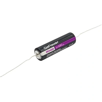 Батарейка GoPower 14505 PC1 Li-SOCl2 3.6V с выводами (1/10/500)