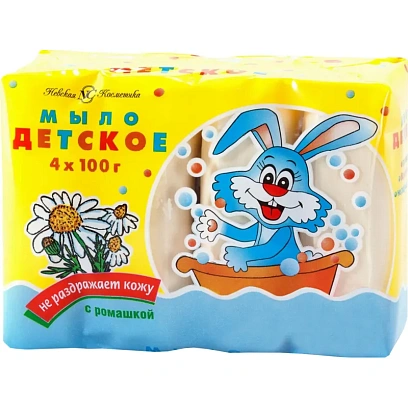 Мыло туалетное с ромашкой 100г ДЕТСКОЕ 4шт