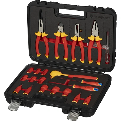 Набор диэлектрических инструментов Topfort 21 предметов (VDE584121)