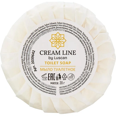 Мыло туалетное Luscan Cream Line,круглое 20гр, 350 шт/уп