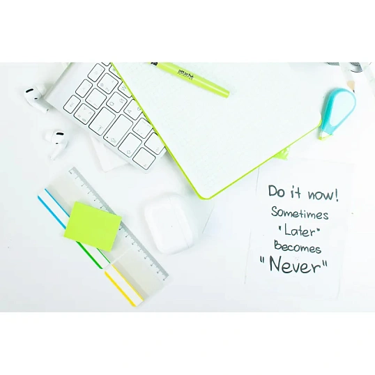 Клейкие закладки пласт. 3цв.по 10л. 37ммх50 Attache Selection + линейка 12с