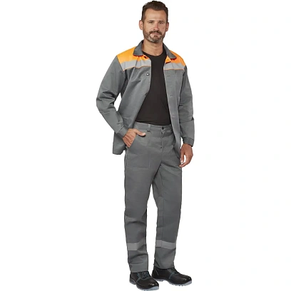 Костюм летний муж. л16-КБР с СОП сер/оранж (р.52-54) 182-188