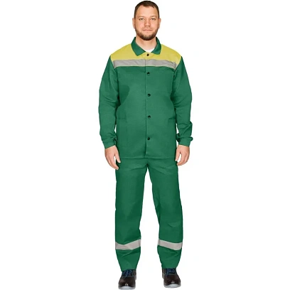 Костюм летний муж. л16-КБР с СОП зел/желт (р.44-46) 182-188