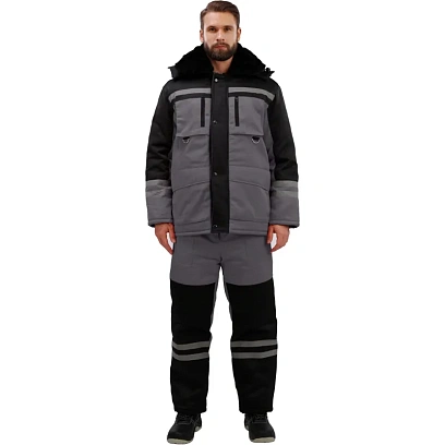 Костюм зимний муж з03-КПК сер/чер (р.56-58) 182-188