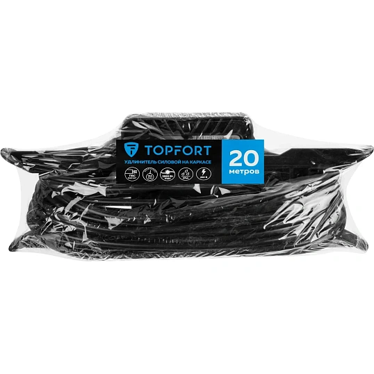 Удлинитель Topfort каркас ПВС2х2,5кв.мм на рамке  20м(б/з)IP44,10А-16А