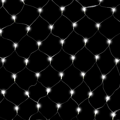 Гирлянда светодиодная сетка 160л.LED бел.пров.бел.бегущ.лампы 1.8x1м Е96508