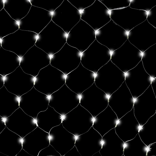 Гирлянда светодиодная сетка 160л.LED бел.пров.бел.бегущ.лампы 1.8x1м Е96508