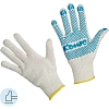 Перчатки защит трикотаж КОМУС ПВХ Точка 5 нитей 52г 10 кл р8 бел 10пар/уп