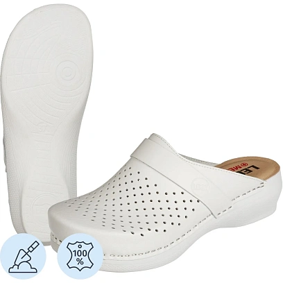 Сабо Leon белые (мод. MED102), р. 40