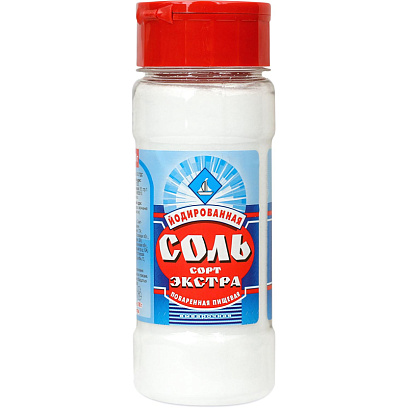 Соль Экстра йодированная ПЭТ 180г 21шт/уп