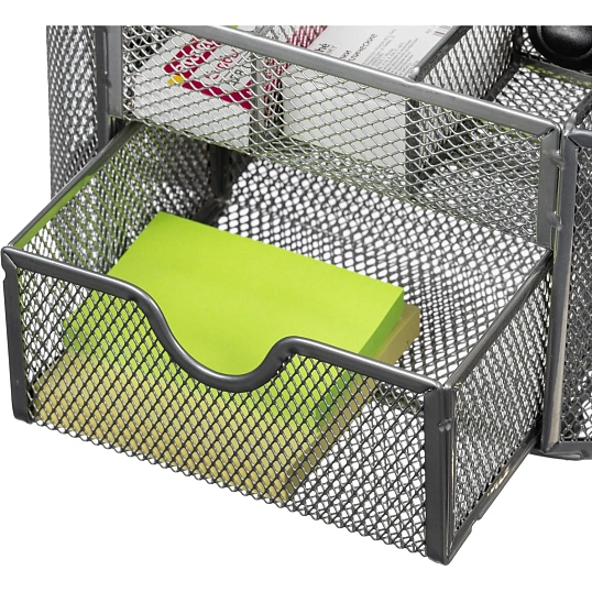 Подставка-органайзер д/канц.мелочей Комус 9от мет сетка 220х110х105мм сереб