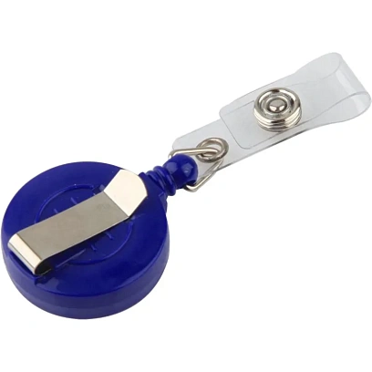 Держатель для бейджа Attache Economy с рулеткой синий(без бейджа),10шт в уп