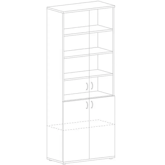 Шкаф IN Рондо витрина со стекл. дверями Ш-14н N6 ноче милано 804х450х2149